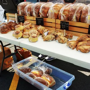 read and pastries on a table