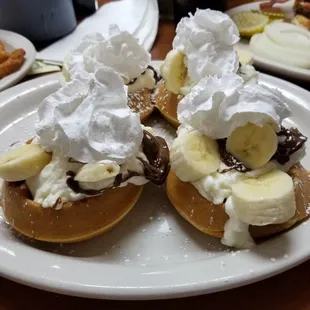 Banana Nutella mini waffles