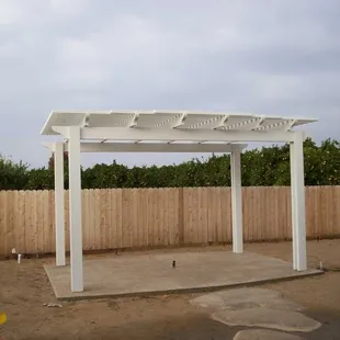 Aluminum Patio cover, custom concrete and hardscape