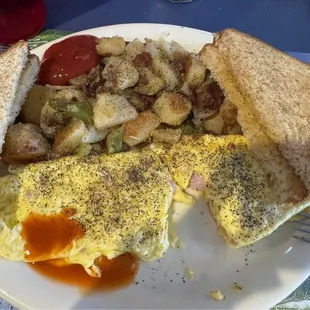Ham and cheese omelette