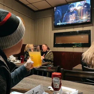 Corner area with large tv screen