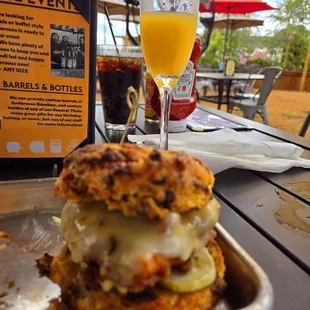 Chorizo Biscuit hot chicken sandwich