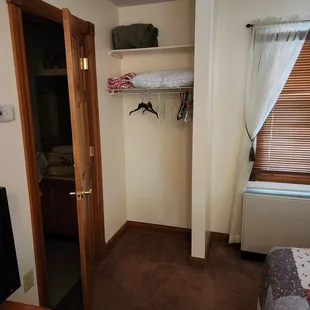 Coat closet and Bathroom.