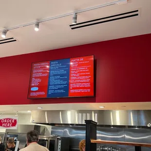 menus on the wall