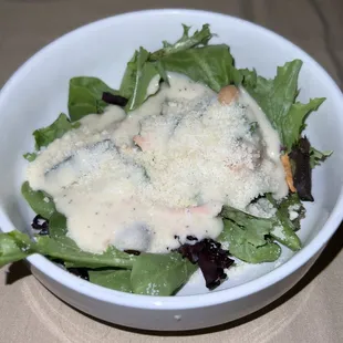 Farmers' Green Salad with Italian Garlic Parmesan Dressing