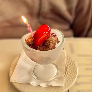 Complimentary birthday dessert