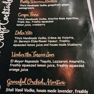 menu