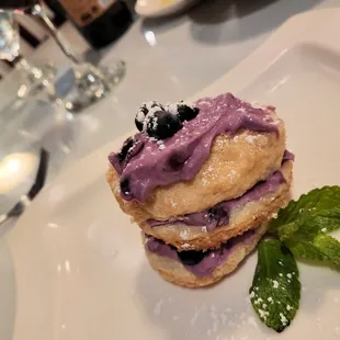 Millefoglie with blueberry cream. Delicious.