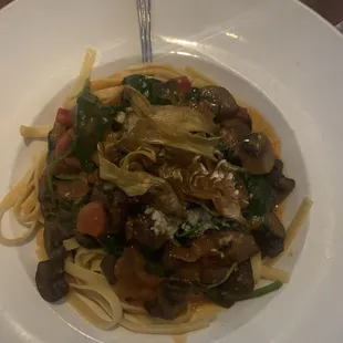 Linguine with mushrooms