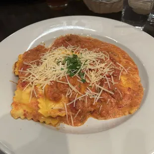 Ravioli with meat sauce