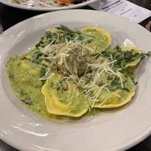 Winter ravioli special with pesto