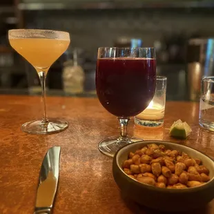 Chicha Morada. Purple corn drink. Super sweet even w added soda. Interesting flavor tho. Ron - Yki-óN was delic tho