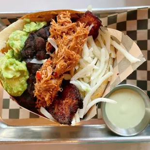 Peluda arepa (shredded beef &amp; cheese)