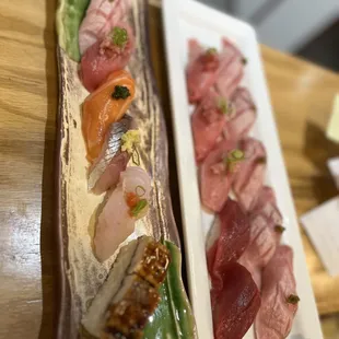 Bluefin tuna sampler and omakase appetizer