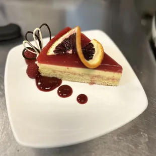 Blood orange mousse cake