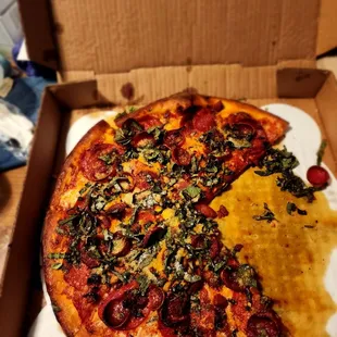 Triple Pepperoni Jamfest...with a couple of slices missing.