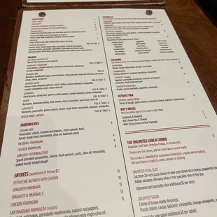 menu