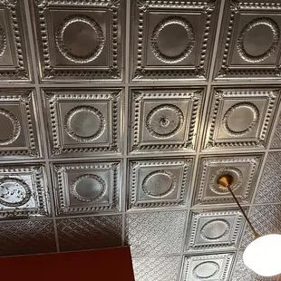 the ceiling tiles