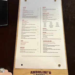 menu