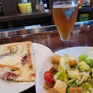 Pint night with special slice and salad