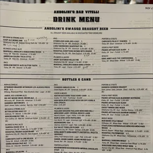 Beer Menu