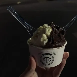 Lemon Biscotti (left) and Super Dark Chocolate (right)