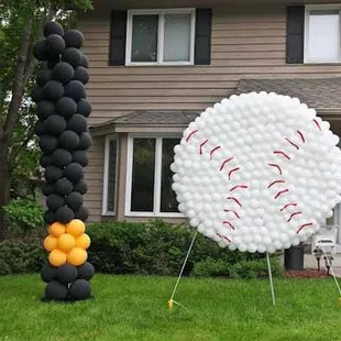 Ball and bat at a graduation party.  Withstood the rain