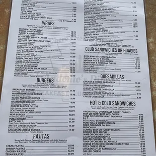 menu