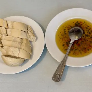Free bread and olive oil