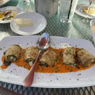 Three Cheese Stuffed Zucchini Ribbons
