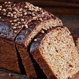 Fresh daily Borodinsky bread.