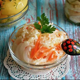 Marinated cabage salad.