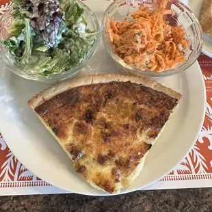 Quiche Lorraine + green salad and carrot salad