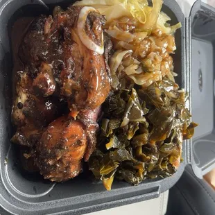 Jerk Chicken Cabbage Collard Greens