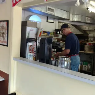 Hard at work making great food.