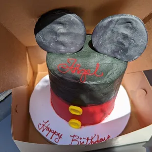 First Mickey theme birthday cake