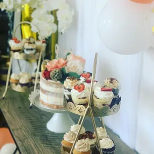 Naked cake for my 37th birthday along with cupcakes and other sweet treats made by AndreMarie