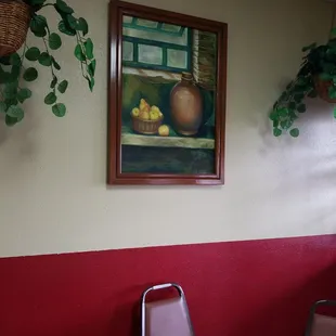 a painting of a potted plant