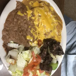 a plate of mexican food