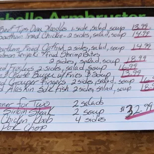 Specials of the day