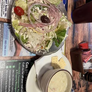 Greek Salad and Soup Combo