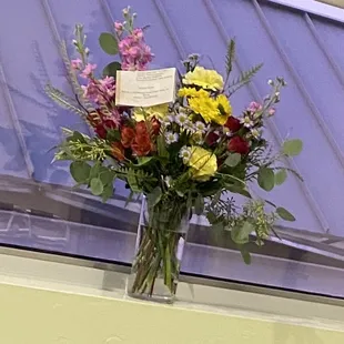 The bouquet received.