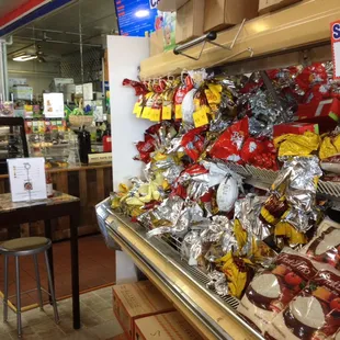 a variety of foods on display