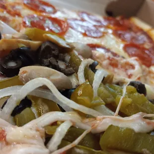 1 slice Veggie , 1 slice pepperoni