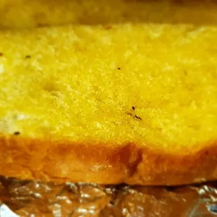 Garlic bread up close
