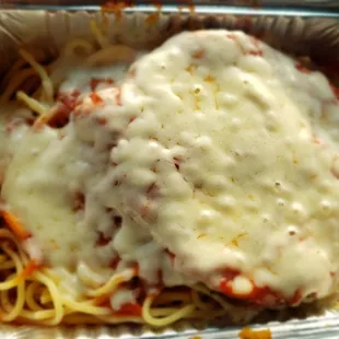 The veal parmigiana entree