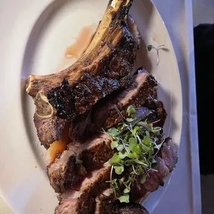 Tomahawk (sorry we cut it up before I remembered to take a photo!) Was delish tho!