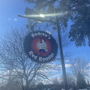 a sign for the restaurant