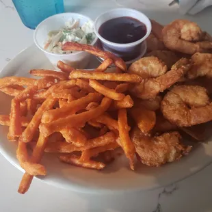 Shrimp and sweet potato fries