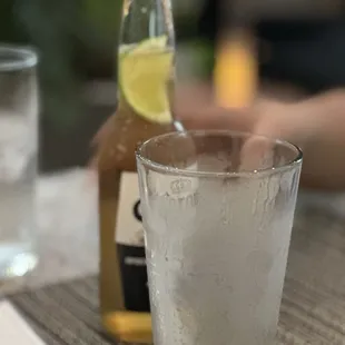 Corona with a chilled glass